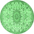 thumbnail image 1 of Ahgly Company Indoor Round Medallion Emerald Green Traditional Area Rugs, 5' Round, 1 of 4