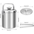 thumbnail image 2 of Ice Bucket, Stainless Steel Ice Bucket Round Small Beer Bucket, Bar Tools Ice Pellet Ice Rack Champagne Bucket with Portable Carrying Handle Ice Clamp and Lid, 2 of 9