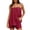Wine, variant on Costeam Womens Spaghetti Strap Linen Blend 2 Piece Outfit Set Loose Tank Top and Short Bottoms with Side Pockets Relaxed Fit Casual Matching Set