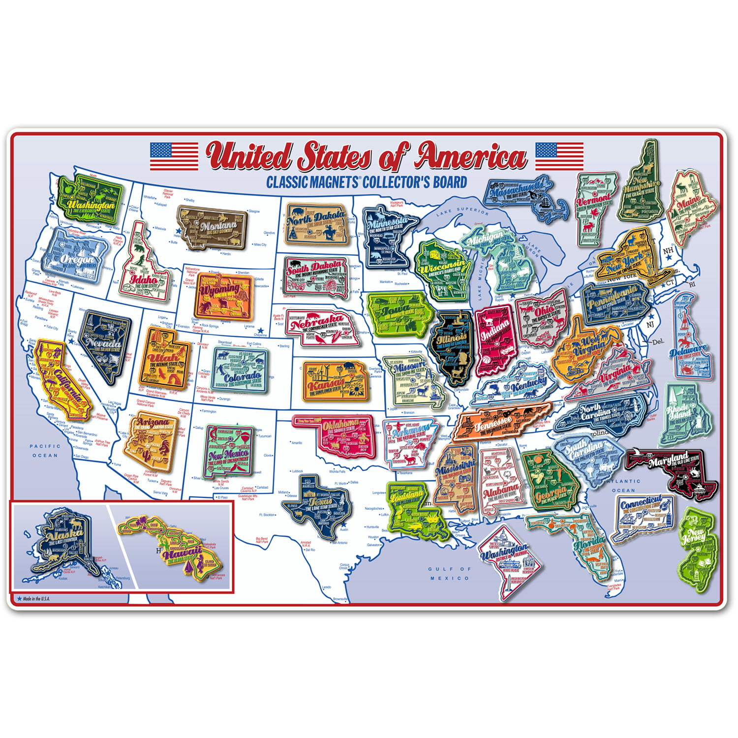 USA Washington State Map Wooden Magnet Souvenir Fridge Magnet Gift 