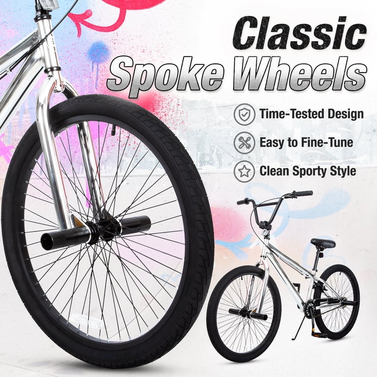 Hykolity 24 Inch BMX Bike, 4 Pegs, Rear U-Brake photo 6
