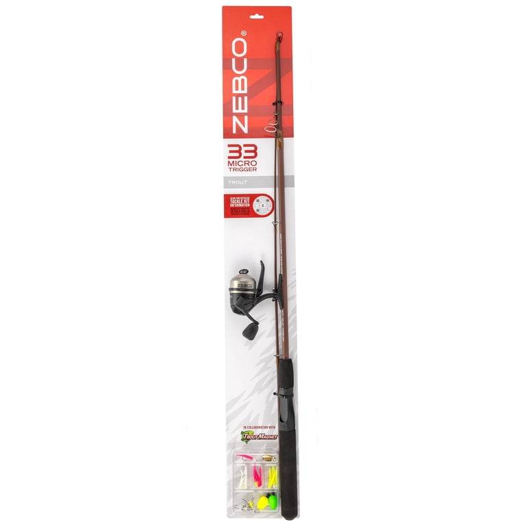 Zebco 33 Micro Trigger Spincast Reel and Fishing Rod Combo, 6-Foot