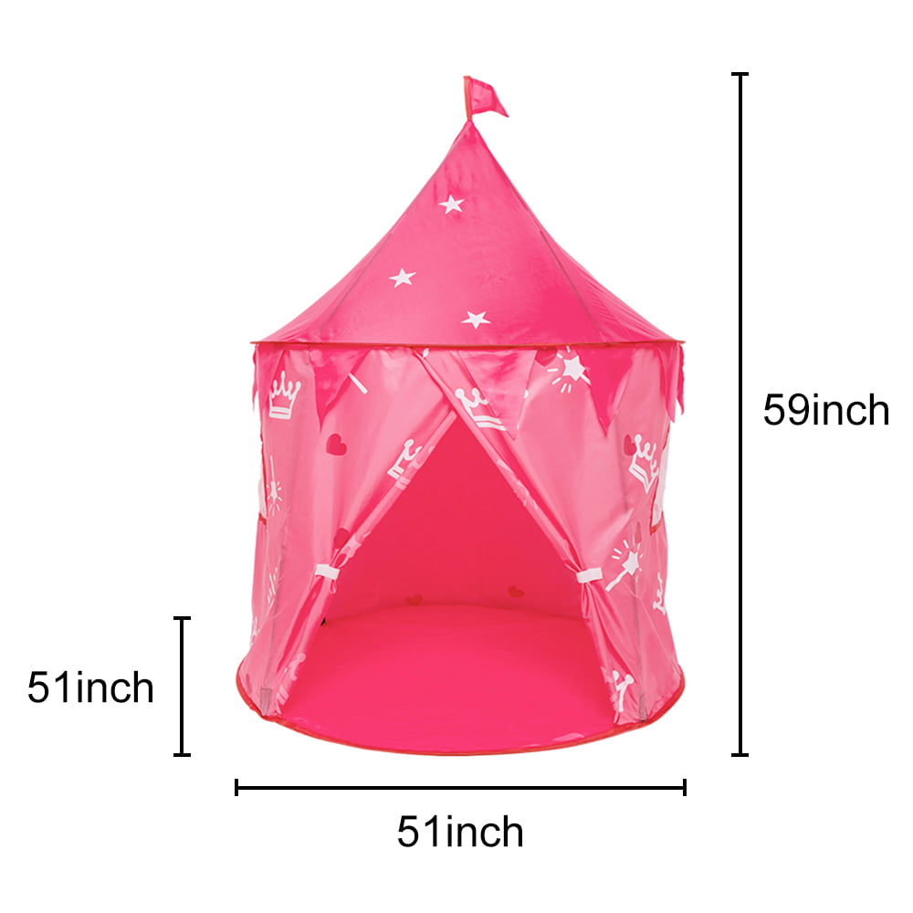Kids Tent Features Glow in The Dark Stars Details about    Play Tent Princess Castle Pink 