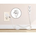 thumbnail image 5 of Maximm Cable 12 Feet Flat Plug Extension Cord/Wire, Multi Outlet - 3 Prong Angled Plug Extension Cord - White UL Certified, 5 of 7