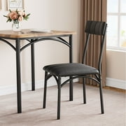 HOSSLLY 3-Piece Dining Table Sets with 2 Upholstered Chairs for Home Kitchen Small Space, Rustic Brown