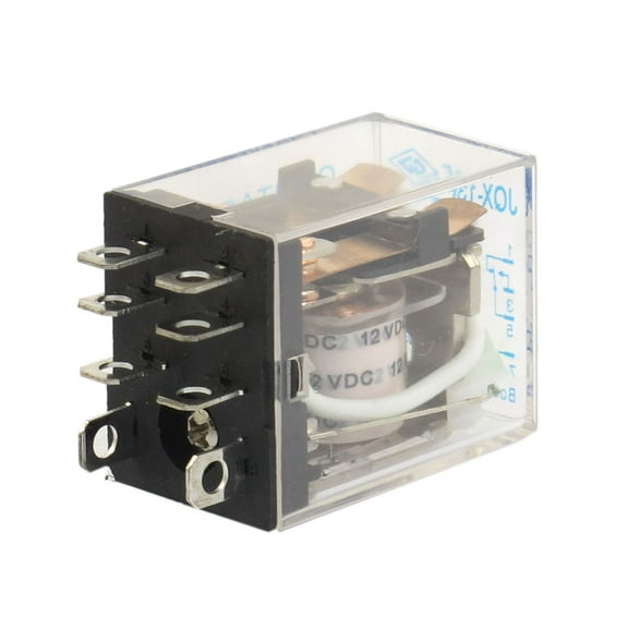 JQX-13F DC 12V Coil DPDT Green  Indicator Electromagnetic Power Relay 8 Pin