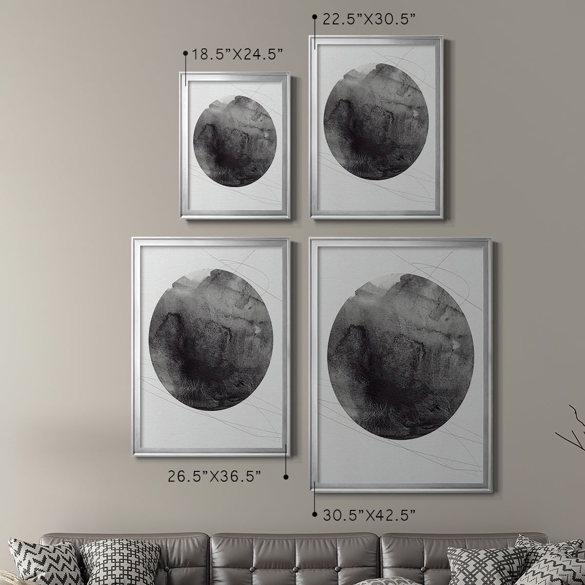Graphite Moon I Premium Framed Print, in Gold, Black, or Silver - Ready to Hang
