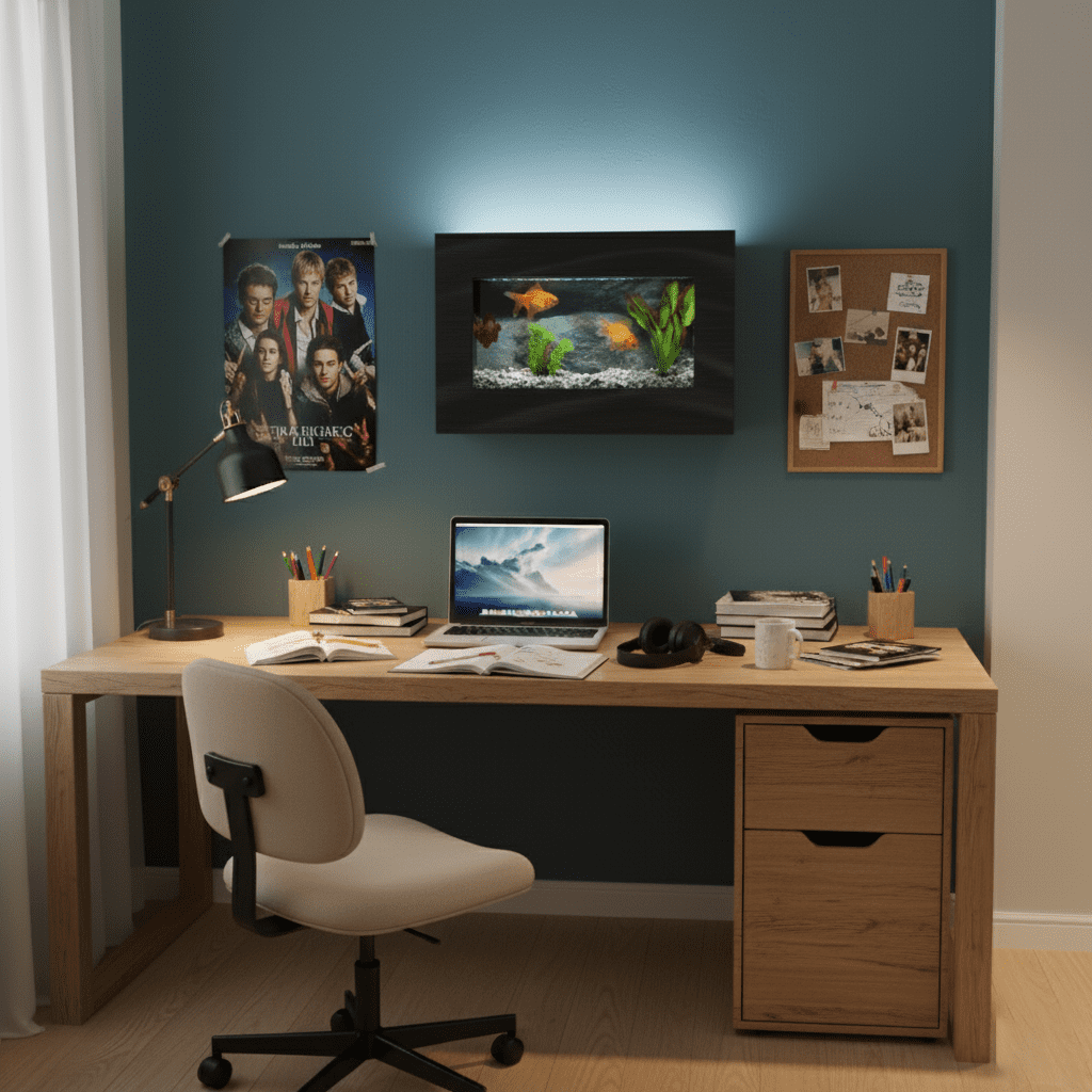 Aussie Aquariums 3.0 Modern Wall Mounted Fish Tank – Contemporary Aquatic Habitat and Living Art Display (View, Black)