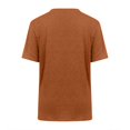 thumbnail image 4 of Olyvenn Women's Solid Color Pleated Tunic Tops, Summer Casual Lightweight Short Sleeve Tees Shirt Comfy Breathable Clothes Brown 4-6, 4 of 5