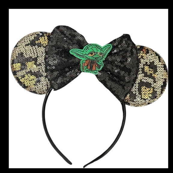 The Child Kids Grogu Sequins Fashion Headband, Black, 1 ct