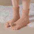thumbnail image 2 of hotojiny Fluffy Fuzzy Socks for Women Winter Warm Soft Comfort Boot Socks Cute Cozy Five Finger Plush Crew Socks, 2 of 7
