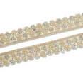thumbnail image 2 of 1.25 Inch Floral Beaded Rhinestone Corded Mesh Trim By The Yard for Sewing, Crafts, Decor, or Upholstery (Gold / 5 Yards), 2 of 3