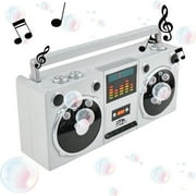 Maxx Bubbles Bluetooth Boombox Bubble Machine - Light up Speaker, 4oz Refill, For Androids and IOS