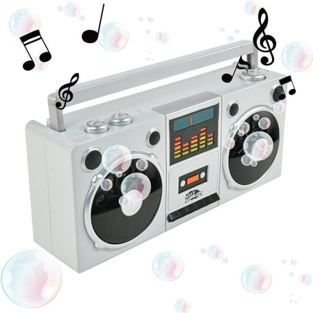 Maxx Bubbles Bluetooth Boombox Bubble Machine - Light up Speaker, 4oz Refill, For Androids and IOS
