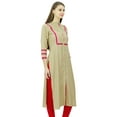 thumbnail image 3 of Phagun Womens Rayon Straight Tunic Kurta Open Front Kurti Mandarin Collar Indian Top, 3 of 8