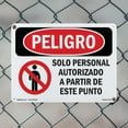 thumbnail image 4 of Authorized Personnel Only Spanish OSHA Danger Aluminum Sign 18 Inch x 12 Inch - 5 Pack, 4 of 8