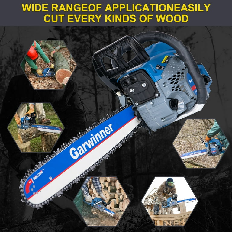 Garwinner 58CC 2-Stroke Gas Chainsaw 18-Inch Cordless Chainsaw for