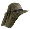 thumbnail image 4 of Falari Outdoor Sun Hat, Wide Brim with Neck Flap, Safari Hiking Gardening Fishing Hat - Army Green, 4 of 7