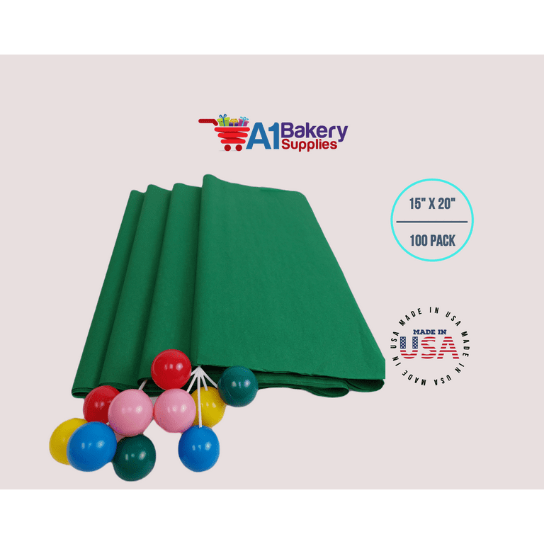 Emerald Green Tissue Paper Squares, Bulk 100 Sheets