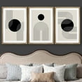 thumbnail image 3 of wall26 Framed Wall Art Print Set Boho Black Dots with Swirling Line Art Abstract Patterns Digital Art Modern Art Bohemian Chic Relax/Calm for Living Room, Bedroom, Office - 24"x36"x3 Natura, 3 of 5