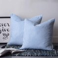 thumbnail image 2 of 26x26 Pillow Covers Set of 2, Blue White Stripe Throw Pillow Covers Decorative Couch Cushion Case, Modern Minimalist Geometric Striped Microfiber Square Pillowcases for Bedroom Car Living Room, 2 of 7