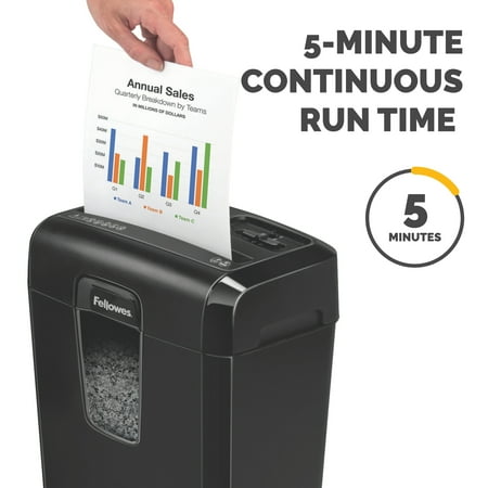 Fellowes - Powershred 8MC, 8 Sheet Micro Cut Paper Shredder - Black