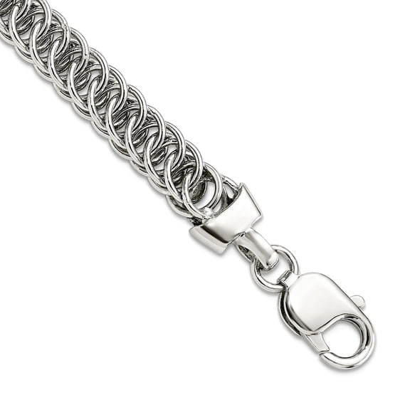 7.45mm 925 Sterling Silver Fancy Link Bracelet 7.5 Inch Link Bracelet for Women - 18.2 Grams
