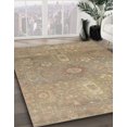 thumbnail image 3 of Ahgly Company Machine Washable Indoor Square Abstract Dark Almond Brown Area Rugs, 5' Square, 3 of 7