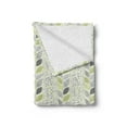 thumbnail image 2 of Abstract Soft Flannel Fleece Throw Blanket, Wavy Vertical Stripes Sketched Leaves and Tiny Flowers, Cozy Plush for Indoor and Outdoor Use, 60" x 80", Green Grey, by Ambesonne, 2 of 5