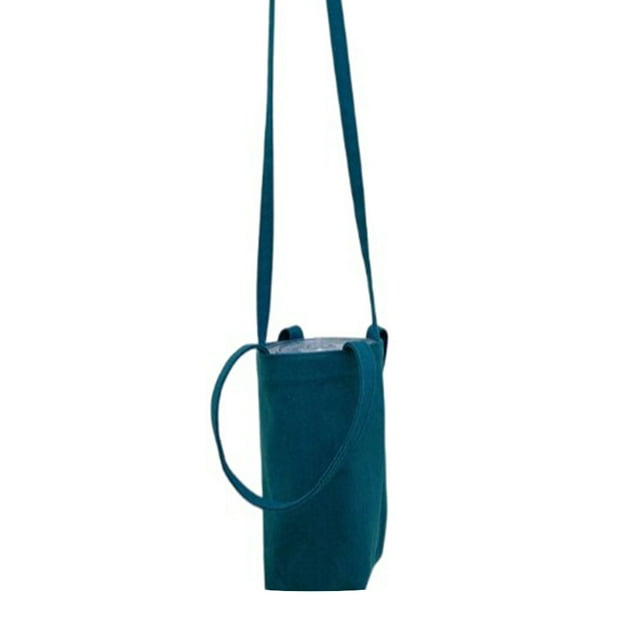 Qarigey Bolsa de almacenamiento para botellas de agua con correa, funda protectora cruzada, soporte colgante de Color puro, para mujer y Bolsas de mensajero y de hombro paón azul
