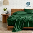 thumbnail image 3 of Bare Home Premium 1800 Collection 4-Piece Bed Sheet Set, King, Heathered Forest Green, 3 of 9