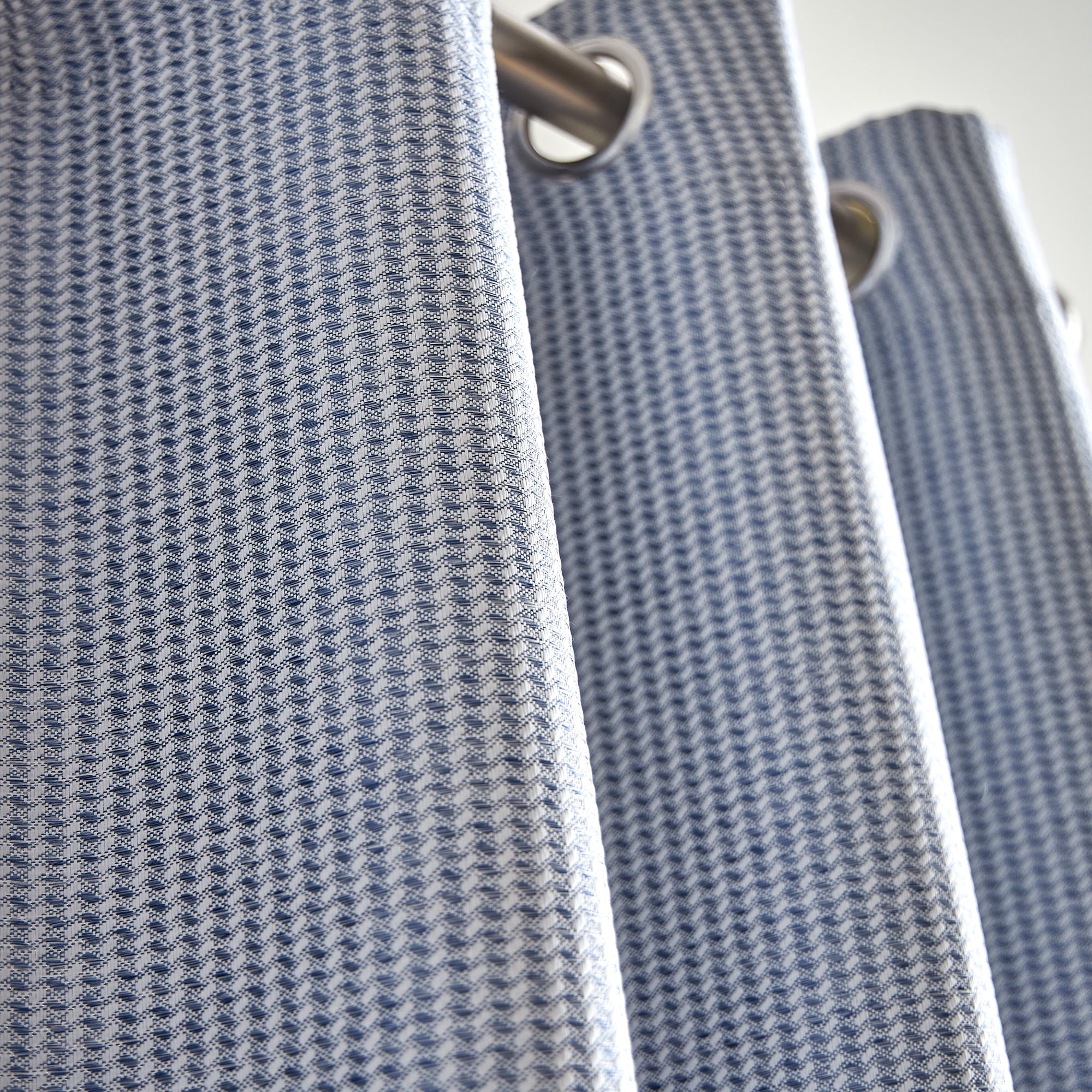 Martha Stewart Rivington Jacquard Curtain Panel Pair, Thermal Blue, Grommet, Lined, Room Darkening, Indoor, Adult, 2 Piece Set, 50" x 95"