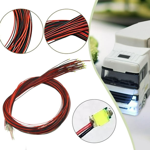 20 LED SMD 0805 precableados, micro LED presoldados, luces blancas para decoración de micropaisajes, miniaturas artísticas y de construcción.