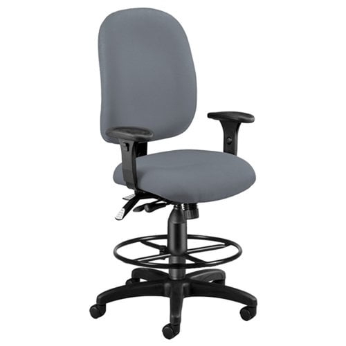 OFM Ergonomic Task Chair with Arms and Drafting Kit, Mid Back, in Navy (125-DK-804)