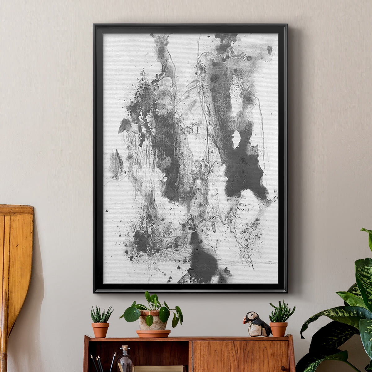 Graphite Abstract III Premium Framed Print, in Gold, Black, or Silver - Ready to Hang