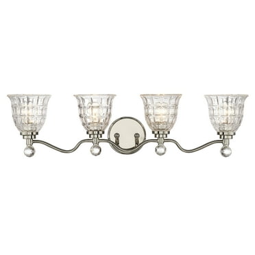 Birone 4-Light Bathroom Vanity Light in Polished Nickel