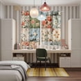 thumbnail image 5 of Spring Floral Kitchen Curtains 63 Inch Length, Elegant Checkered Summer Botanical Farmhouse Grommet Top Bedroom Living Room Curtains, Light Filtering Cafe Curtain Drapes 2 Panels Set 84''x63'', 5 of 9