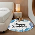 thumbnail image 3 of Happy Summer Round Living Room Rugs 3.3 ft, Blue Starfish Shell Seashell Oceans Life Washable Area Rug with Non-Slip Sturdy Edge Binding Round Front Door Mat Floor Carpet for Entryway, 3 of 9