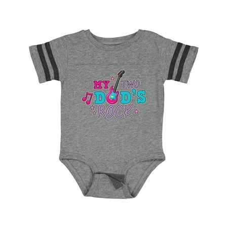 

Inktastic My Two Dads Rock with Guitar Gift Baby Girl Bodysuit