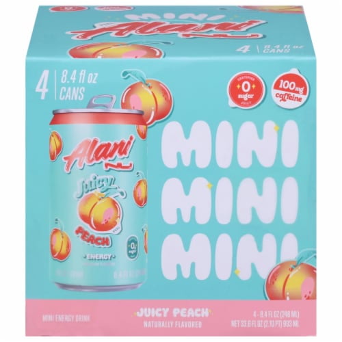2X - Alani NU Juicy Peach Zero Sugar Mini Energy Drink Cans