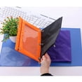 thumbnail image 5 of Pencil Pouch for 3 Ring Binder, Zipper Pencil Case Bag Three Hole with Clear Window Pencil Case Single Zipper Transparent PVC Document Storage Bag Detachable Folder Large Capacity Pencil Case, Orange, 5 of 12