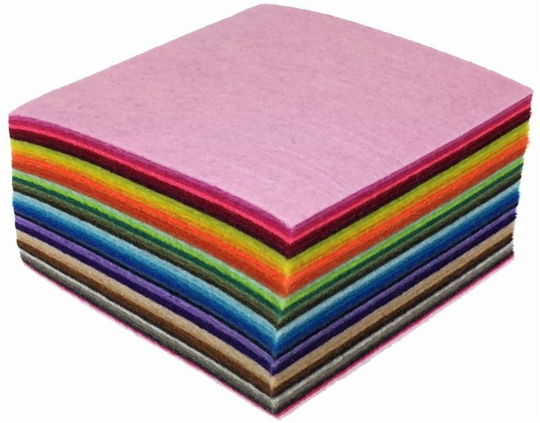 44PCS 4 x 4 inches (10 x10cm) Assorted Color Felt Fabric Sheets Patchwork Sewing DIY Craft 1mm Thick