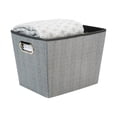 thumbnail image 3 of Simplify Herringbone Grommet Shelf Basket in Grey, 3 of 7