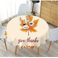 thumbnail image 3 of Falling Tablecloth, Flying Maple Leaf Seasons, Rectangular Table Linen for Dining Room Kitchen Decor, 140cm x 170cm, Brown Orange, 3 of 5