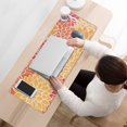 thumbnail image 3 of Long Mouse Pads for Desk,Orange Floral and Petal Pattern Desk Mats on Top Of Desks, Desk Mouse Pad Extra Large with 3mm Non-Slip Base and Stitched Edge for Gaming,Office,Work,Home 31.5"x11.8", 3 of 6