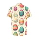 thumbnail image 4 of Blusas y camisas de manga corta con cuello en V Camisa estampada de Pascua para hombre Camisa abotonada Top de poliéster para hombre, 4 of 4