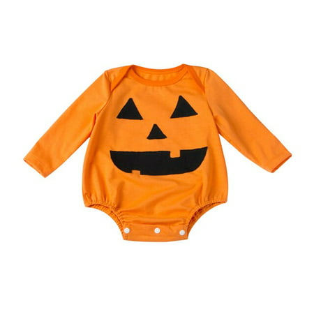 

DanceeMangoo Infant Baby Girl Boy Pumpkin Romper Outfits Halloween Onesie Costume Babany bebe Newborn Long Sleeve Bodysuits Jumpsuits Clothes