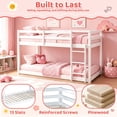 thumbnail image 5 of Solid Wood Low Bunk Bed for Kids, Sesslife Twin Over Twin Bunk Bed with Guardrails & Ladder, Non-Toxic Finish, No Box Spring Needed, Easy Assembly, White, 5 of 8