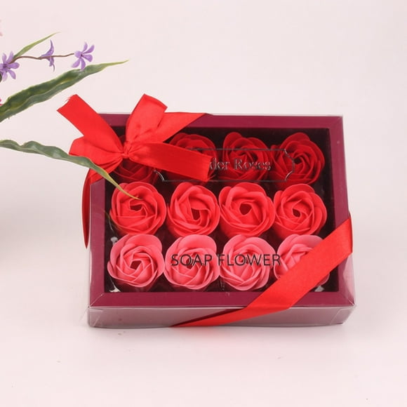 EGNMCR Fake Flowers, Artificial Flowers Luxury Flower Bouquet Roses Carnations Gift Box Wedding Home Soap Roses