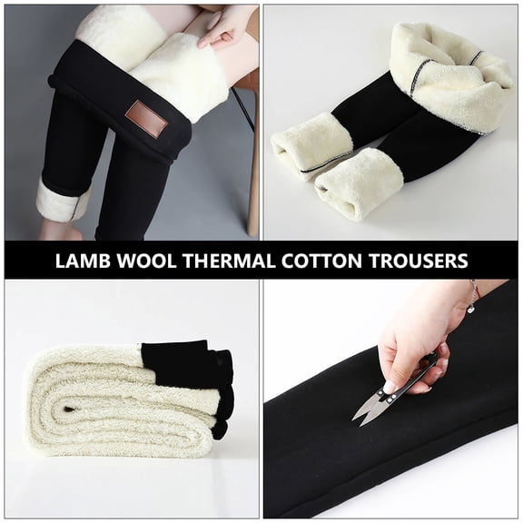 IBASETOY Thermal Warm Legging Pants Black High Waist Elastic Scientific Tailoring Fit